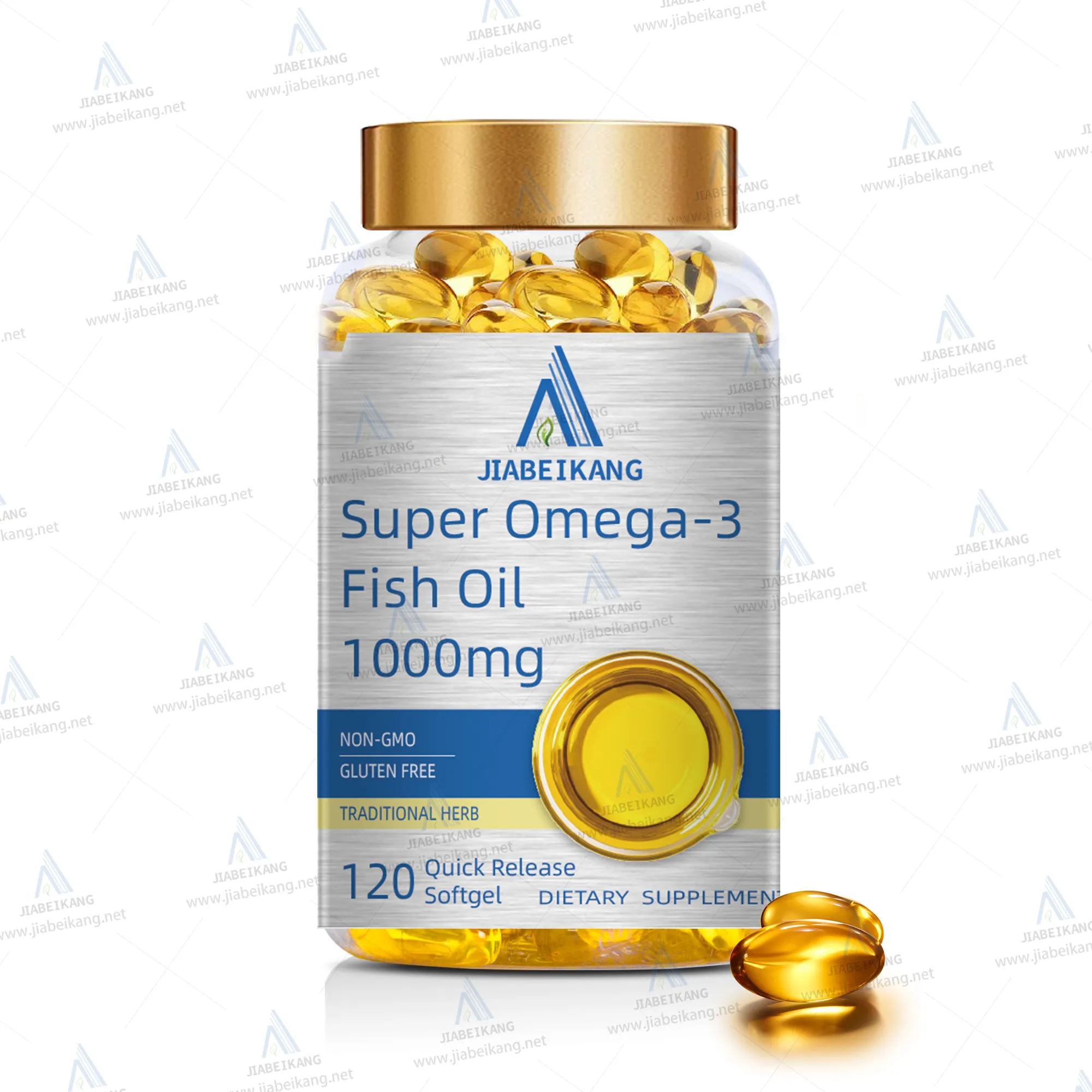 Minyak ikan omega 3 Super untuk kapsul OEM alami sertifikat suplemen herbal bebas zat otak dan saraf 1000mg kustom