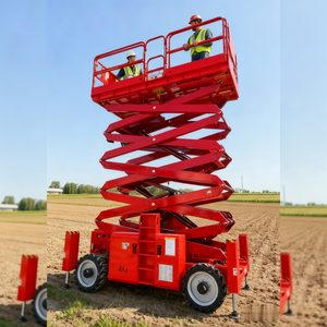 Plataforma DE TRABAJO autopropulsada de tijera diésel todoterreno personalizable al por mayor patas de soporte de elevación de altura de acero personalizables - Product Image 1