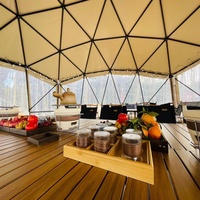 Tente dôme géodésique JLW pour camping, extérieur, 4 saisons, blanche, capacité 50-3600 personnes, idéale pour événements et complexes hôteliers