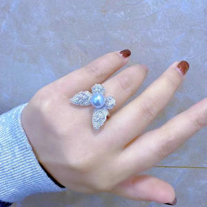 Base para Anillo de Plata S925, Joyería de Moda DIY, Cuentas Redondas de 8-10 mm, Accesorios 10477 - Product Image 4