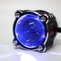 Feux auxiliaires avant à LED avec lentille laser, projecteur à faisceau longue portée multicolore pour moto, en alliage d'aluminium