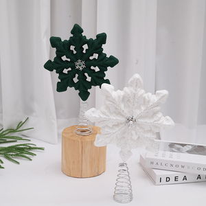 Meiman Custom Size Snowflake Table Top Christmas Ornament Carved Decorative Modern Sculpting Christmas Ball <b>Tree</b> Ornaments - Product Image 1
