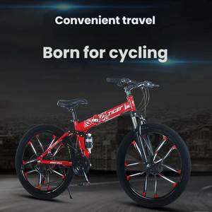 Bicicleta <span class=keywords><strong>de</strong></span> Montaña <span class=keywords><strong>de</strong></span> 26 Pulgadas y 21 Velocidades, Bicicleta Plegable con Suspensión Trasera, Rueda <span class=keywords><strong>de</strong></span> una Pieza con Absorción <span class=keywords><strong>de</strong></span> Impactos, Freno <span class=keywords><strong>de</strong></span> Disco Doble, Cuadro <span class=keywords><strong>de</strong></span> Acero con Alto Contenido <span class=keywords><strong>de</strong></span> Carbono - Product Image 5