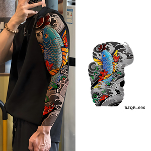 Tatuaggi temporanei a manica lunga gru tigre Zhong Kui <span class=keywords><strong>fiori</strong></span> disegni realistici adesivi braccio impermeabile dura 7 giorni - Product Image 4