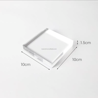 Base d'affichage carrée biseautée en acrylique poli clair Lucite bijoux pierre diamant présentoir anneau vitrine