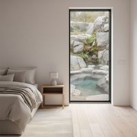 Porte battante en verre fini en alliage d'aluminium moderne, épaisseur 1,4 mm, couleur et taille personnalisées, avec garantie de 3 ans pour les appartements et les hôtels