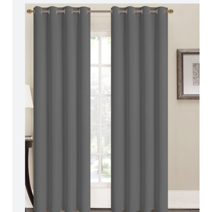 Cortina Opaca 140x280cm Gris Oscuro 100% Poliéster, Instalación con Barra Abatible Izquierda y Derecha - Product Image 1