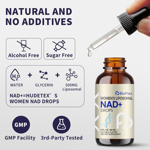 Chinese leverancier groothandel op maat gemaakte formule 60ml 500mg liposomale vloeibare <span class=keywords><strong>NAD</strong></span>+ Plus druppels drank supplement voor derde partij getest - Product Image 4