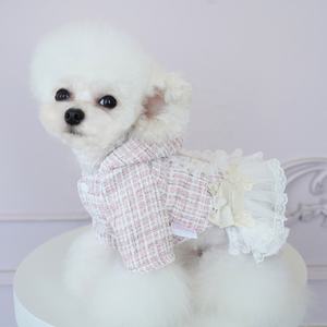 Luxury Tweed <strong>Dog</strong> Princess Dress Winter Thickened Fleece Lined Cotton Hooded Dress with Tulle Skirt Snap Closure Elegant Pet <strong>Gown</strong> - Product Image 3