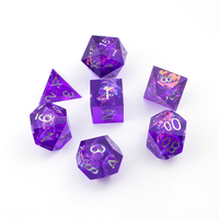 Ensemble de dés polyédriques en résine D&D RPG de couleur violette personnalisés par l'usine Surewin