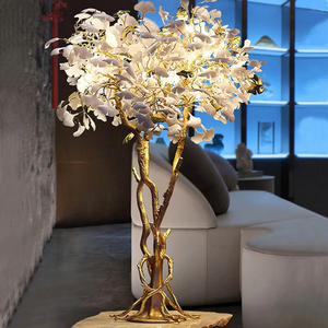 Lámpara <span class=keywords><strong>de</strong></span> <span class=keywords><strong>pie</strong></span> moderna nórdica <span class=keywords><strong>de</strong></span> lujo diseño único hoja <span class=keywords><strong>de</strong></span> ginkgo cerámica decoración sala <span class=keywords><strong>de</strong></span> estar Villa Hotel personalizada - Product Image 3