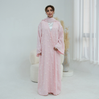 Abaya élégante d'été Loriya 2026 pour le Ramadan et l'Aïd, robes modestes à fleurs 3D, embellissements floraux, abaya pour femmes, robe musulmane avec hijab