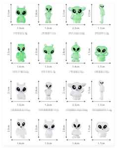 Simpatico gioco per bambini 3D giocattolo in resina aliena in miniatura figurina <span class=keywords><strong>extraterrestre</strong></span> incandescente con fascino luminoso giardino scultura decorazione acquario - Product Image 2