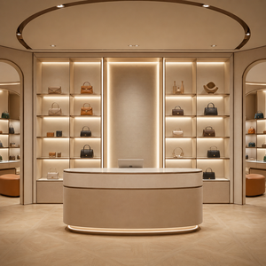 Commercial Luxury Bag Shop Display <b>Shelves</b> Custom Retail Shoe Bag Furniture Full Store Interior Decoration Solution - Product Image 4