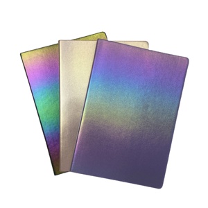 A5 bán buôn tùy chỉnh PU softcover máy tính xách tay với sáng thay đổi màu sắc vàng - Product Image 3