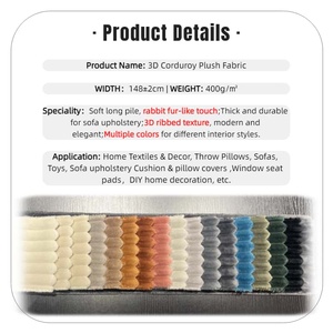 <span class=keywords><strong>Tissu</strong></span> en velours côtelé micro-doux en polyester de qualité supérieure, couleur personnalisée, 2,5 wales, pour revêtement de canapé - Product Image 3