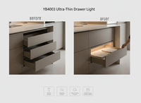 Luminaire de tiroir ultra-plat avec capteur intégré pour éclairage intérieur de placard haut de gamme YB4003-45
