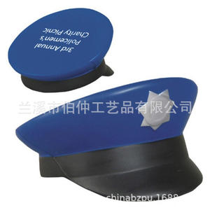 Pelota Antiestrés de PU con Forma de Gorra de Policía Azul, con Logotipo Personalizado para Promoción, Juguete Casual para Adultos - Product Image 1