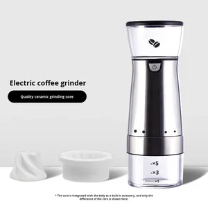 External Adjustable Electric Coffee <strong>Grinder</strong> Ceramic Burr Stainless Steel Housing Fully Automatic Coffee Bean Powder Grinding - Product Image 6