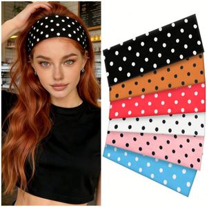 Ensemble de bandeaux élastiques à pois bohèmes en polyester pour le sport, le yoga, la course, la gym, l'entraînement, la remise en forme, bandeau pour cheveux unisexe - Product Image 2