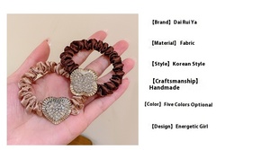Fête Nuit Cheveux Chouchou Magnifique <span class=keywords><strong>Strass</strong></span> Soie Cheveux Cravates pour Filles Fantaisie Cheveux Décorations - Product Image 4