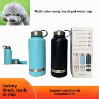 Bouteille d'eau portable pour chien 3-en-1 avec logo, 32 oz, en acier inoxydable à double paroi, isolée sous vide, anti-fuite et résistante aux chutes (12-24 mois)