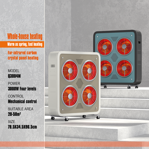 Ánh sáng màu xám 4-burner Cube Quạt điện nóng tối đa nhiệt cá nhân không gian nóng với Thì Thầm yên tĩnh Công nghệ vật liệu kim loại - Product Image 6