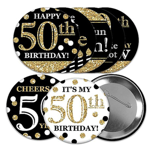 Créateur de badges ronds personnalisés avec logo – Badges magnétiques en plastique vierges de 58 mm avec logo imprimé – Badges bouton ronds en étain - Product Image 2
