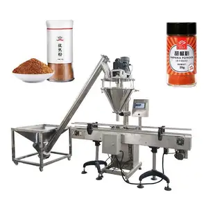 Food Industries Low Cost Semi-Auto Flour Grain Spice Auger Powder Filling Sealing Capping Packing Machine