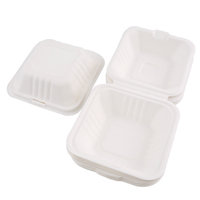 Boîte plastique à emporter pour aliments, sachets biodégradables et écologiques à emporter avec couvercle, sans impression