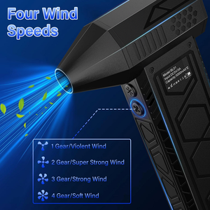 Ventilateur Turbo Jet Électrique Portable 2024 Noir USB/Batterie, Souffleur à Quatre Vitesses, Recharge Rapide pour Voitures, Extérieur, Camping-Cars, Usage Domestique en Plastique - Product Image 4