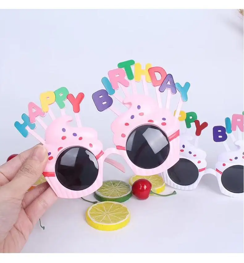 Colorful Birthday Funny Glasses Happy Birthday Party Supplies Photograph Props Kids Adult Paper Hat Funny Glasses