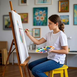 Xin Bowen - Juego de 25 Pinceles de Pintura Acrílica de <span class=keywords><strong>Diferentes</strong></span> Formas, Pinceles de Artista con Mango Verde y Espátula - Product Image 6