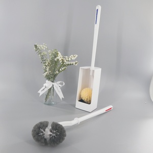 Ensemble de brosse de toilette haute en PP bicolore durable avec poils antibactériens pour un nettoyage hygiénique de la salle de bain et un rangement facile - Product Image 1