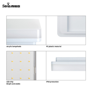 Plafonnier carré LED Savia 15w pour <span class=keywords><strong>salle</strong></span> <span class=keywords><strong>de</strong></span> <span class=keywords><strong>bain</strong></span>, balcon, couloir, IP44, étanche, en acrylique, montage mural encastré - Product Image 3