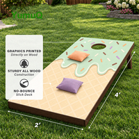 Ensemble de jeu de Cornhole d'extérieur en contreplaqué YumuQ, planches de Cornhole pliables portables avec sacs de haricots et étui de transport pour les jeux de lancer en plein air