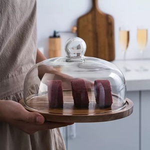 ถาดวางเค้กไม้ทรงกลมสีน้ำตาลเข้ม สำหรับตกแต่งโต๊ะงานแต่งงาน - Product Image 2