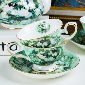 Juego de Tazas de Café y Té de Cerámica con Borde Dorado Blanco, Estilo Pintura al Óleo de Van Gogh, Accesorios de Cocina - Product Image 4