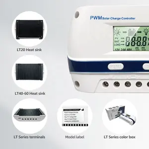 Smart single pv input energy panel regolatore batteria pcb auto 12v 24v 20a 10a regolatore di carica solare pwm manuale