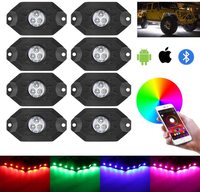 OPPLIGHT RGB Color Control remoto Led Rock Lights con luz de freno 72W 8 Unids/set Luz de señal de giro