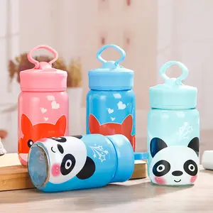 Seaygift 023 Creative trend of glass portable mobile phone holder bear cup tea separated by cute student personality water cup