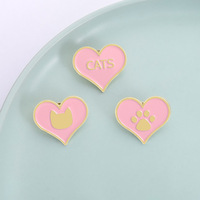 3 Style Pink New Cat Series Brosche Kreativer Cartoon Nette rosa Liebes katze Dog Paw Cats Badge Weiche Emaille Anstecknadel