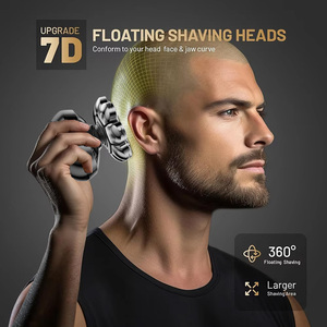 Bald <b>Head</b> Shavers for Men Waterproof Wet Dry Hair Beard Trimmer Shaving Machine Led Display Rechargeable Rotary <b>razor</b> - Product Image 4
