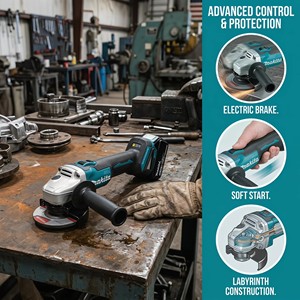 <span class=keywords><strong>Amoladora</strong></span> Angular Inalámbrica <span class=keywords><strong>Makita</strong></span> DGA404 de 18V, 125mm, Alta Velocidad 8500 RPM, Interruptor Deslizante, para Trabajos de Corte, Pulido y Lijado - Product Image 6