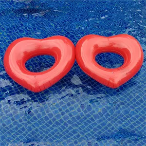 Mode Zwembadspeelgoed Zomer Strandligstoel Buiten Hartvormige Dubbele Opblaasbare Zwemringen Zwembuisset