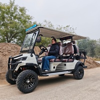 Voiturette de golf électrique classique avec boîte de chargement pour terrains de golf, 6 places, homologuée pour la route