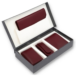 Premium Leather Gift Set for Men Wallet <b>Card</b> Holder Key Case Combo Stylish Durable Gift Box for Special <b>Occasions</b> - Product Image 1