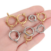 Fermoirs à ressort en acier inoxydable pour bijoux, fermoirs à ressort PVD plaqué or pour la fabrication de colliers et bracelets