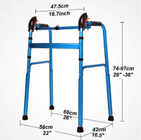 Déambulateur pliant léger en aluminium pour l'assistance à la marche et la montée d'escaliers, modèle standard