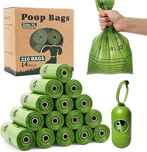 Bolsas para excremento de perro Huamaohengchun XL en rollos: Bolsas a prueba de fugas sin aroma con dispensador para perros, 14 rollos (210 unidades) - Verde - Product Image 2